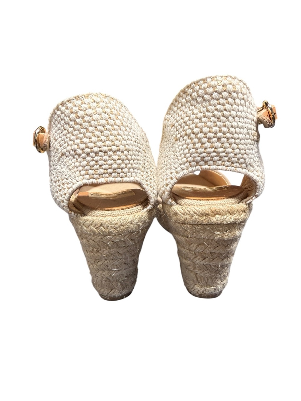 Kanna Suede Tan Jute Wedge Espadrille Sandal Size 38 / US 7.5 Event Wedding - Picture 4 of 9
